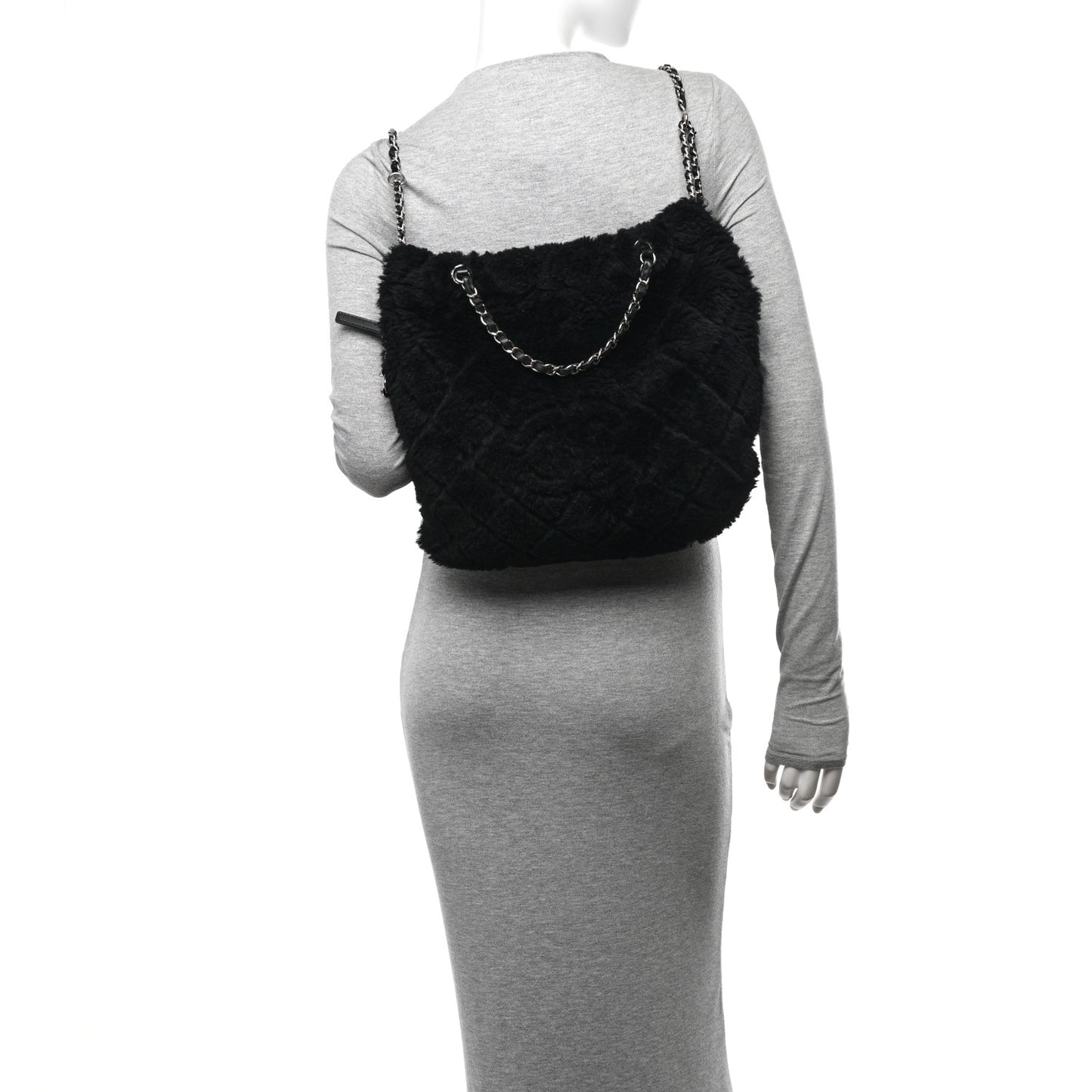 Shearling Lambskin CC Backpack Black