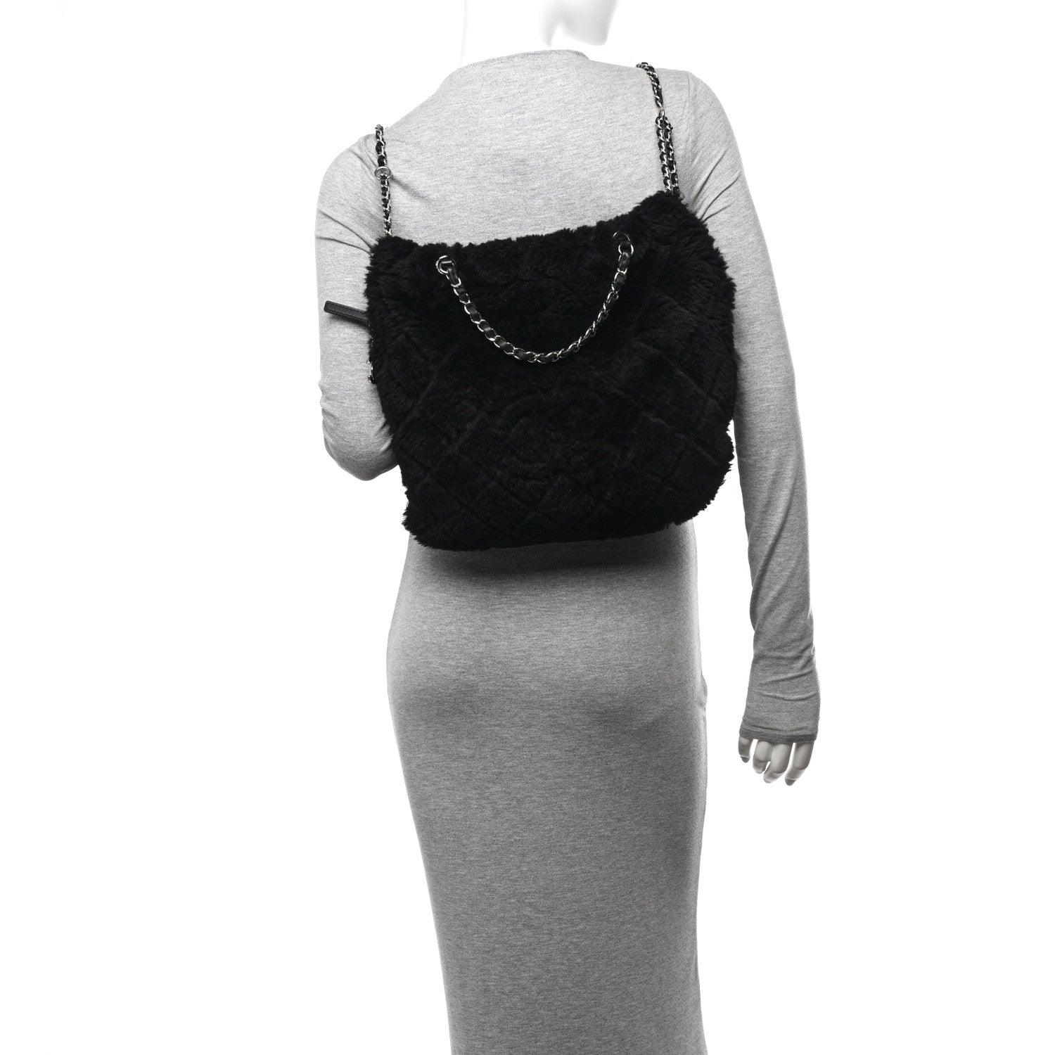 Chanel Shearling Lambskin CC Backpack Black 2 of 11