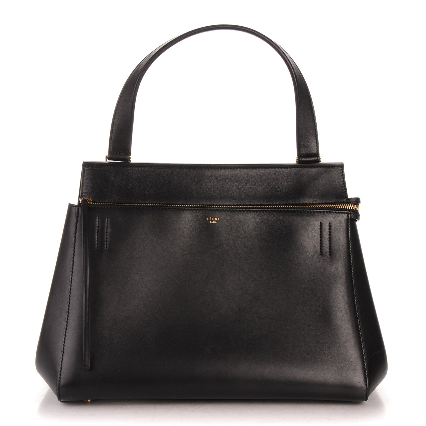 Smooth Calfskin Medium Edge Shoulder Bag Black