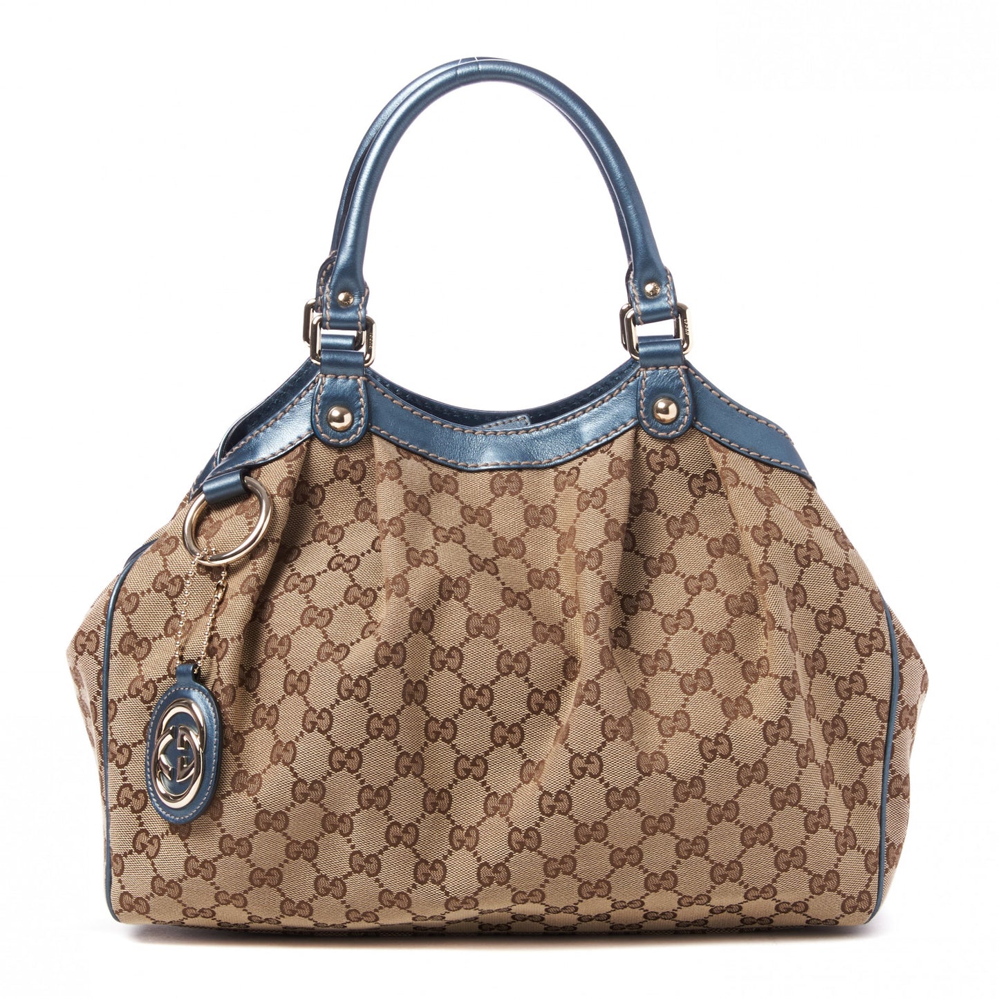 Monogram Medium Sukey Tote Metallic Blue