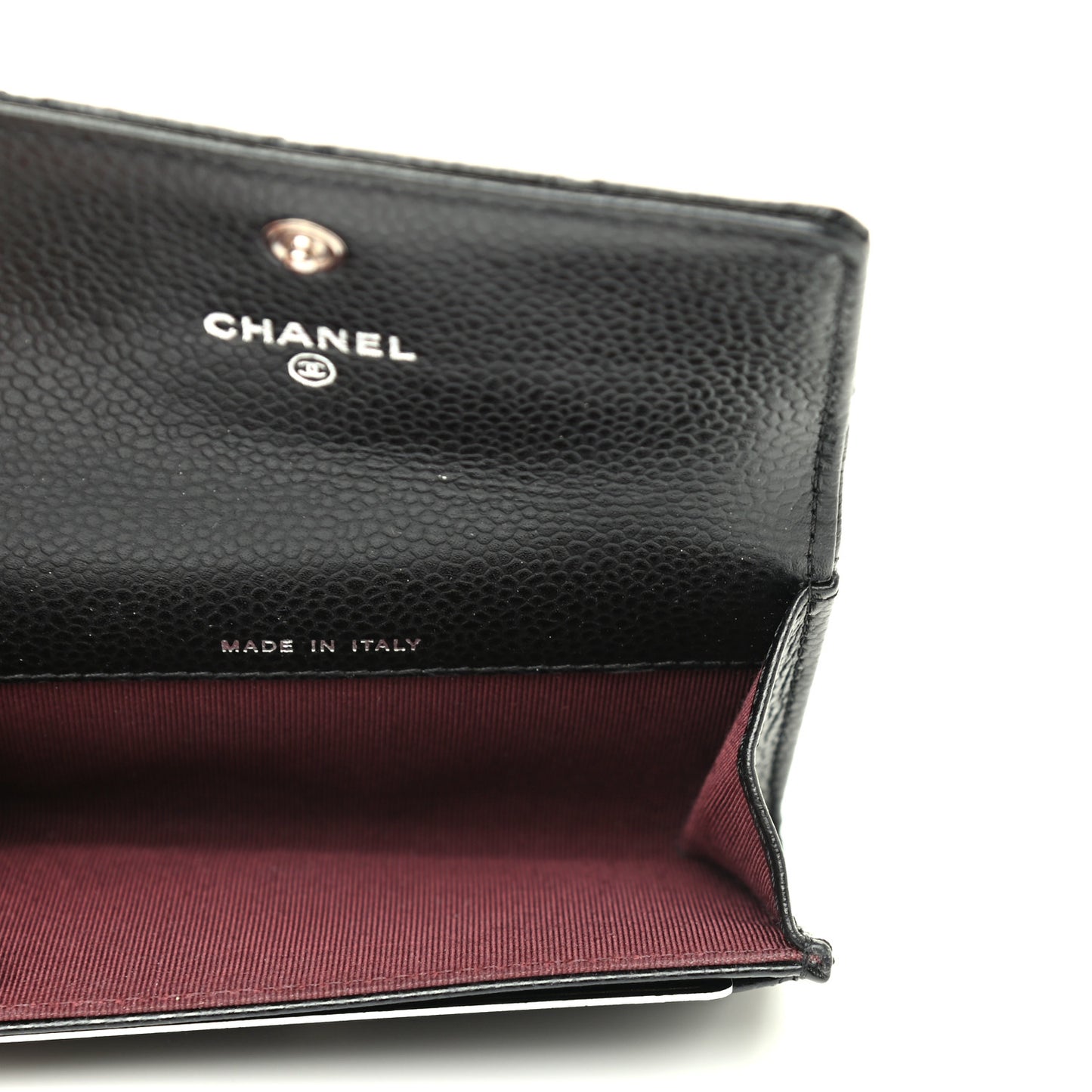 Caviar Quilted Flap Card Holder Black