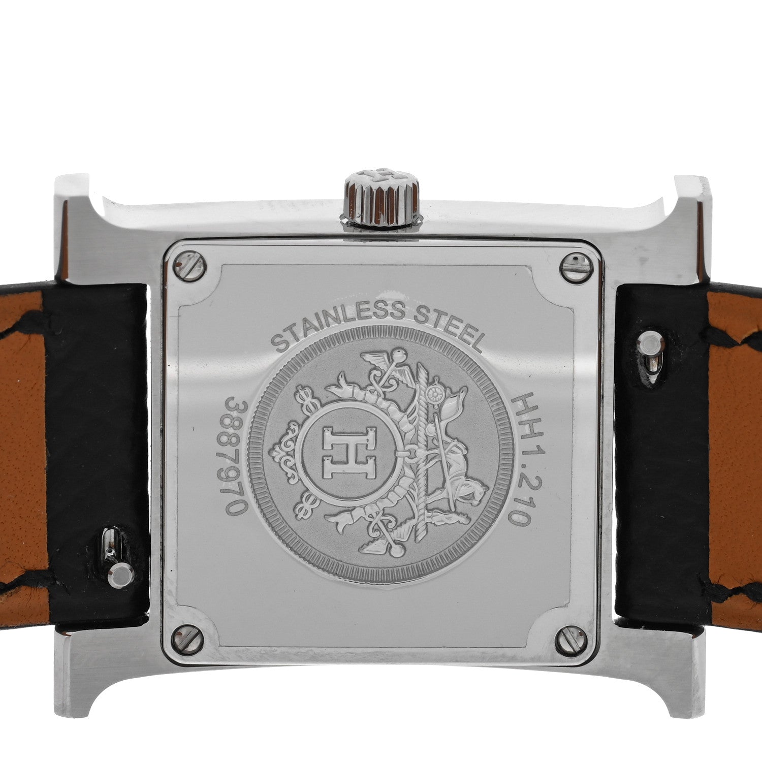 Hermes Stainless Steel Epsom 21mm Heure H Hour Quartz Watch Noir 4 of 5