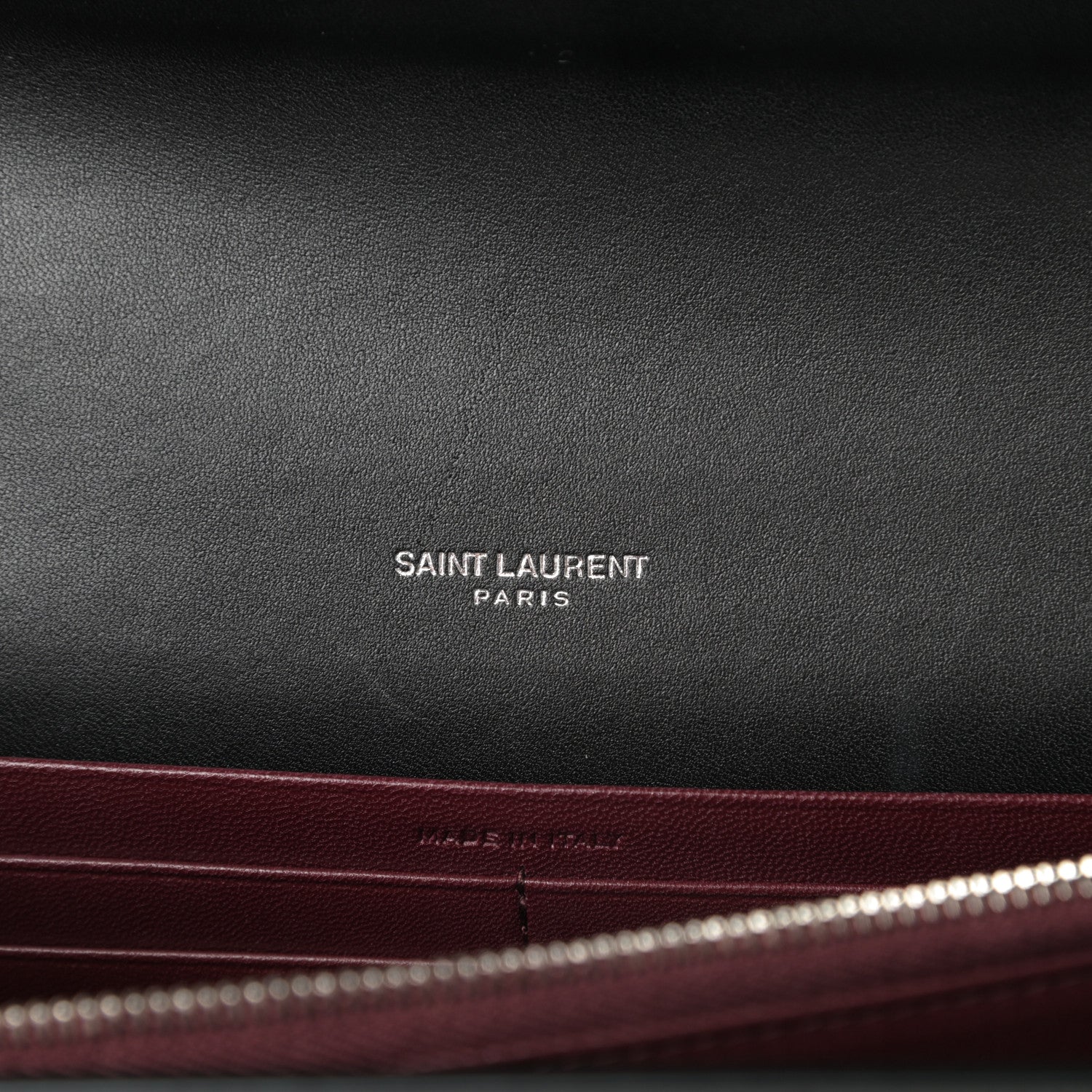 Saint Laurent Patent Lizard Embossed Monogram Cassandra Chain Wallet Black 6 of 11