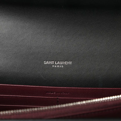 Saint Laurent Patent Lizard Embossed Monogram Cassandra Chain Wallet Black 6 of 11