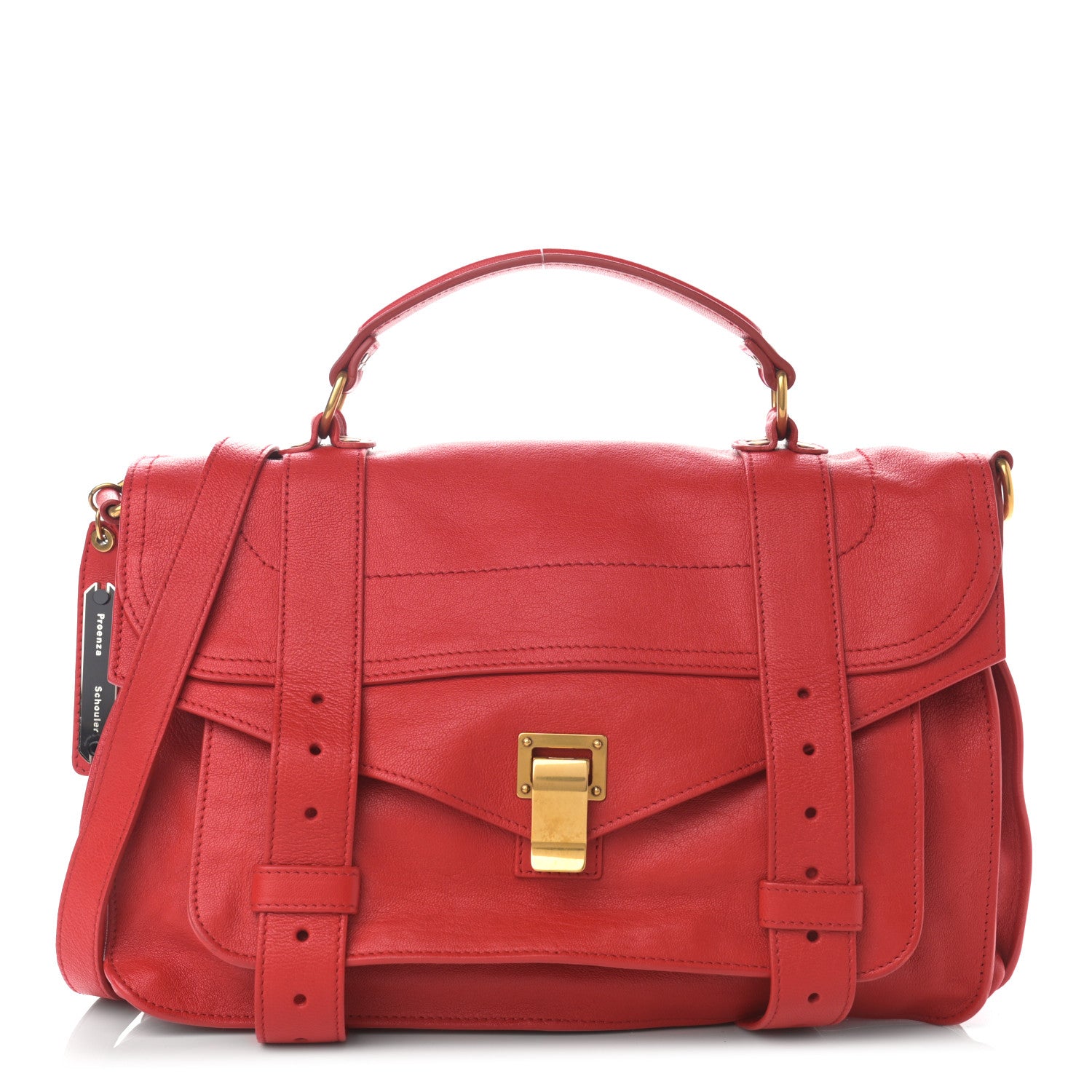 Proenza Schouler Lambskin Medium PS1 Satchel Bright Red 1 of 12