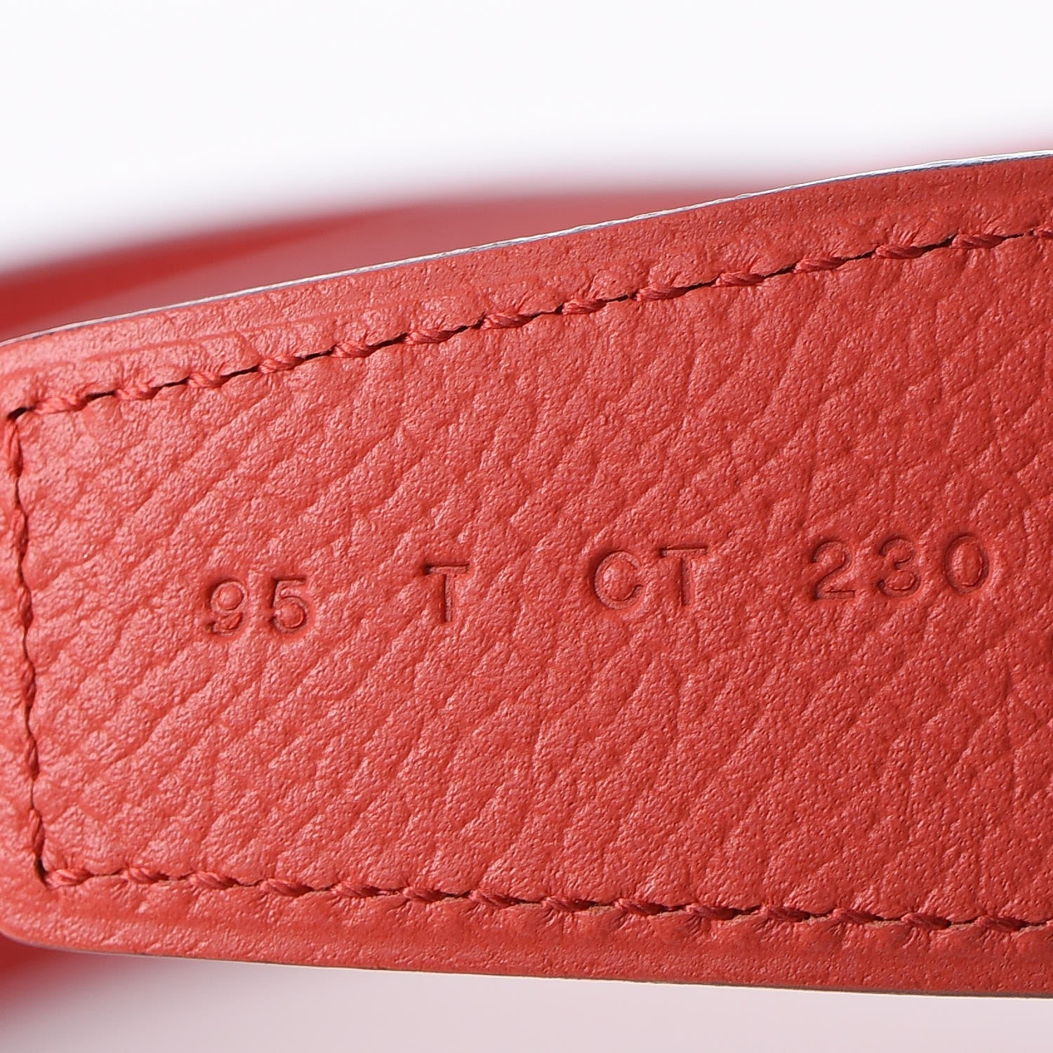Hermes Epsom Swift 32mm H Belt 95 Vermillon Rose Jaipur 6 of 8