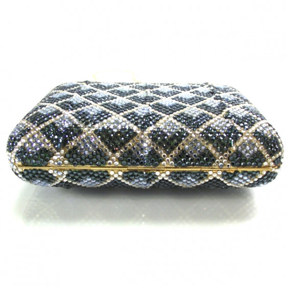 Judith Leiber Swarovski Crystal Minaudiere Clutch Blue 4 of 7