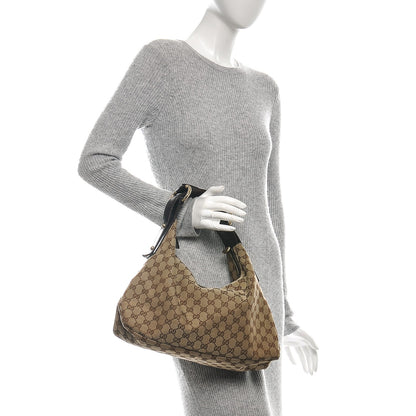 Gucci Monogram Medium Horsebit Chain Hobo Dark Brown 2 of 6
