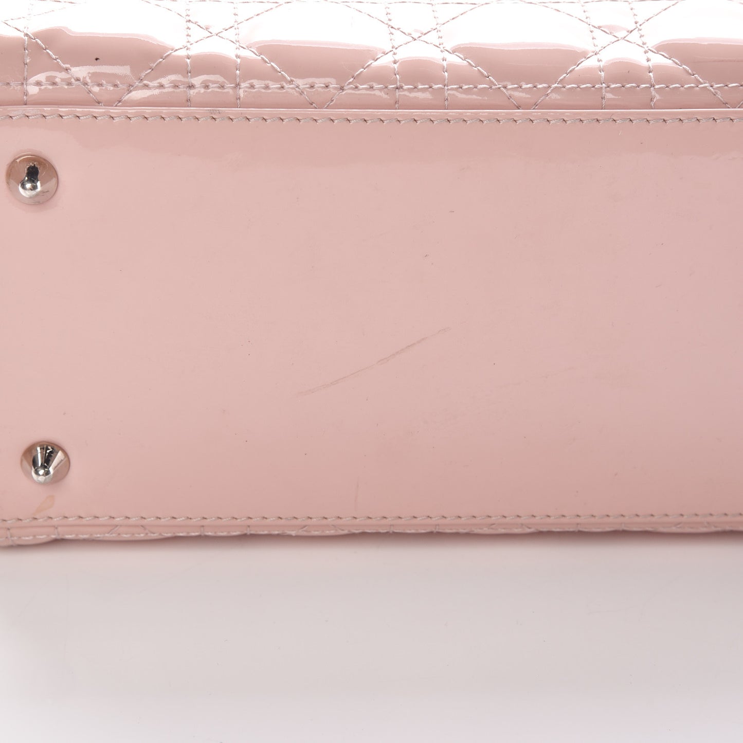 Patent Cannage Medium Lady Dior Rose Clair