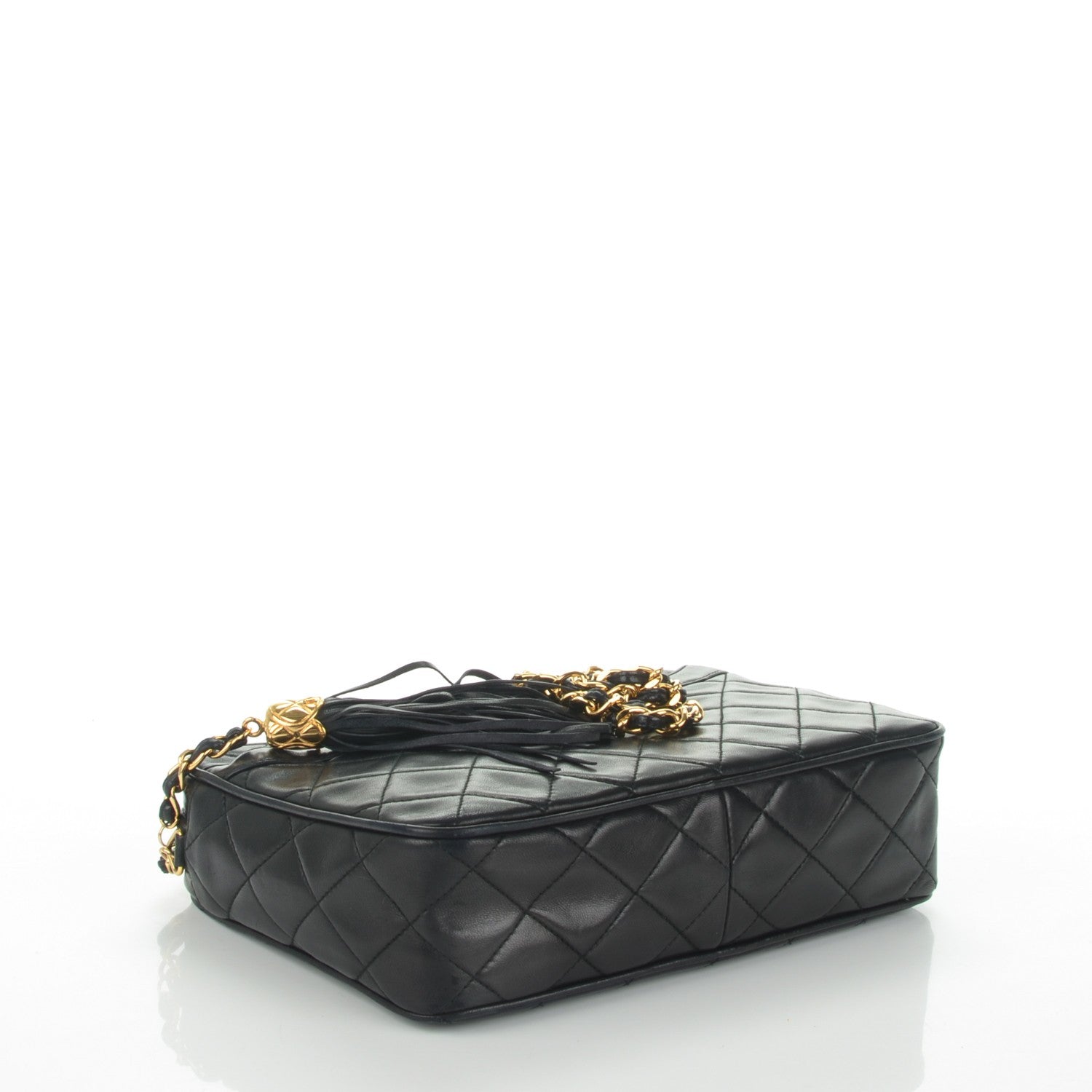 Chanel Lambskin Quilted Tassel Camera Case Black 4 of 10