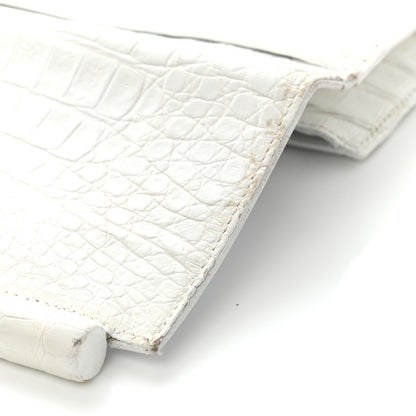 Nancy Gonzalez Crocodile Foldover Clutch White 11 of 13