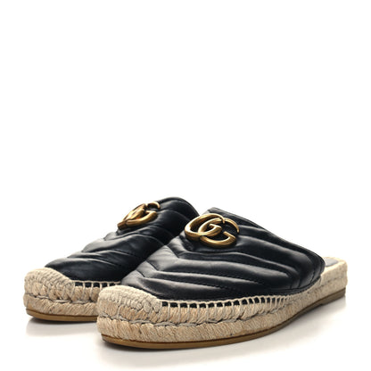 Gucci Nappa Matelasse GG Marmont Espadrille Slippers 37.5 Black 3 of 10