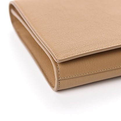 Saint Laurent Calfskin Monogram Large Belle De Jour Clutch Beige 7 of 9