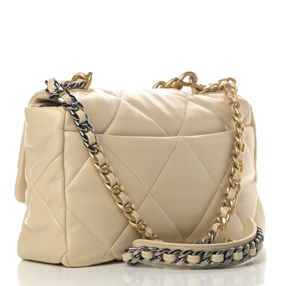 Chanel Lambskin Quilted Large Chanel 19 Flap Beige 3 of 11
