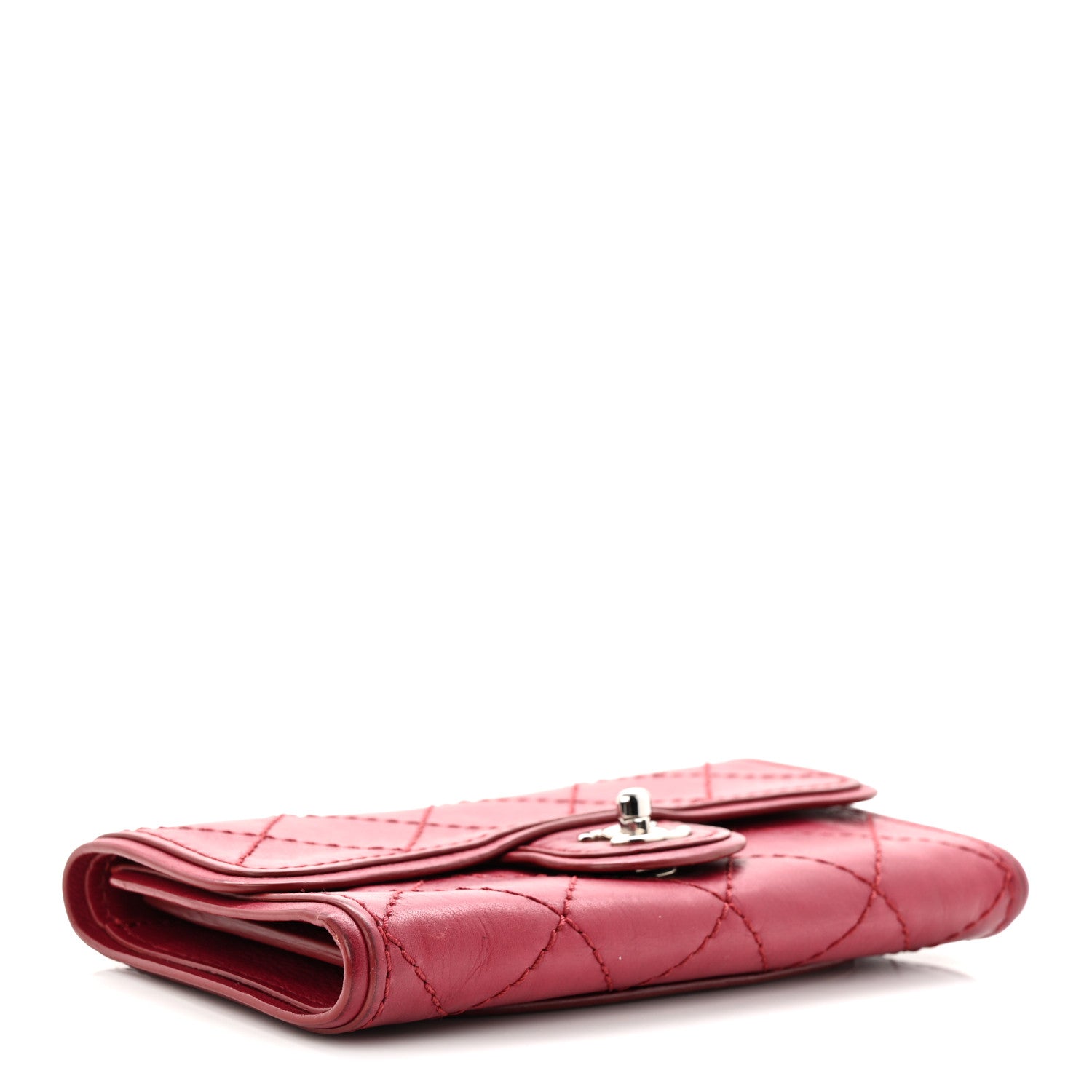 Chanel Calfskin Stitched Clutch Flap Red 4 of 11