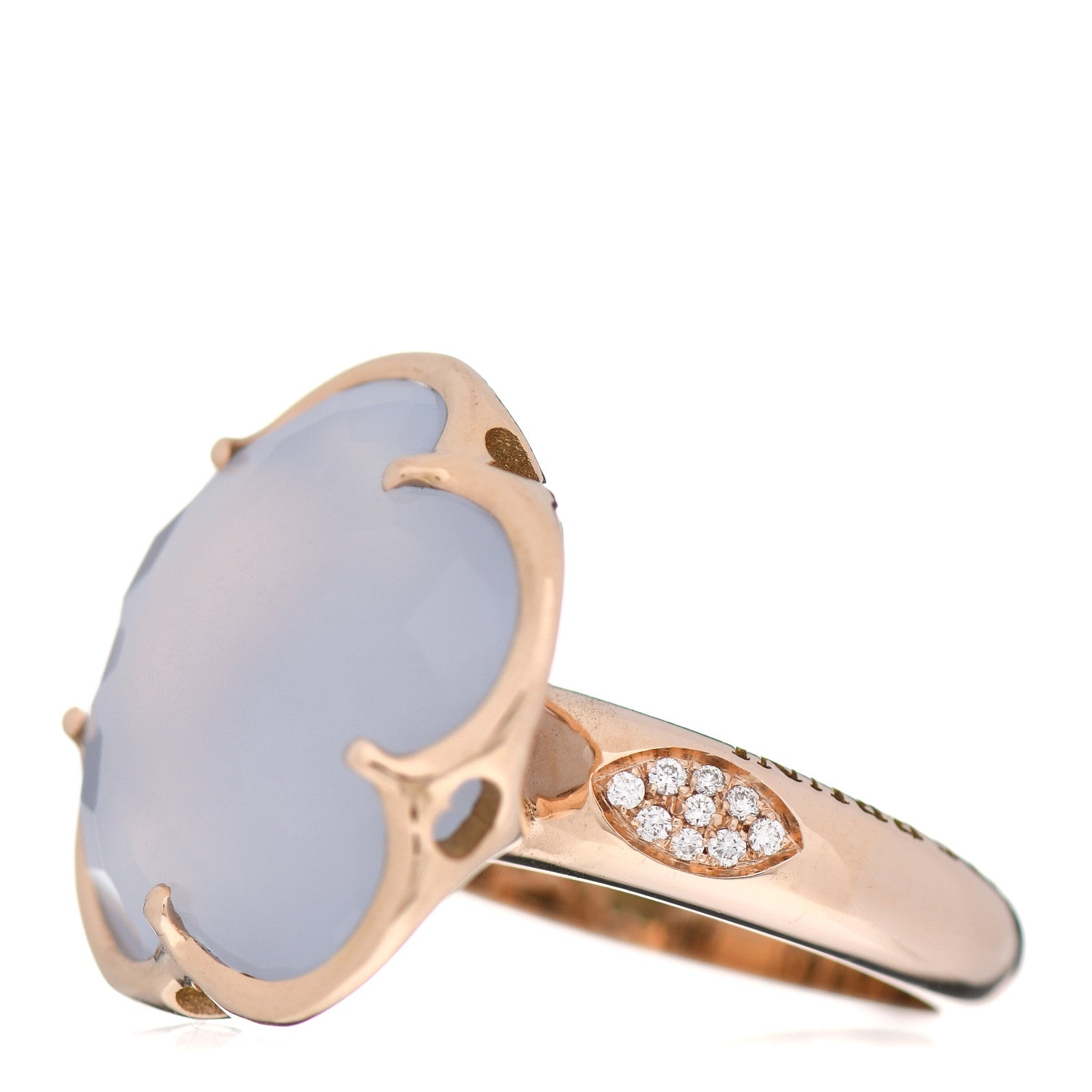 Pasquale Bruni 18K Rose Gold Diamond Chalcedony Bon Ton Ring 54 6.75 3 of 6