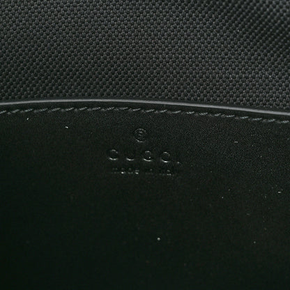 Gucci GG Supreme Monogram Web Small Flat Messenger Bag Black Grey 6 of 9
