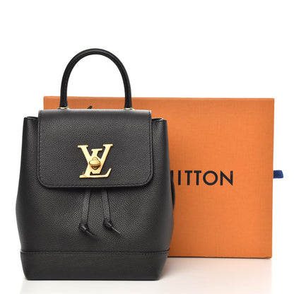 Louis Vuitton Calfskin Lockme Mini Backpack Black 10 of 10