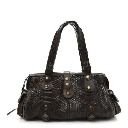 Chloe Snakeskin Silverado Shoulder Bag Dark Brown 1 of 23