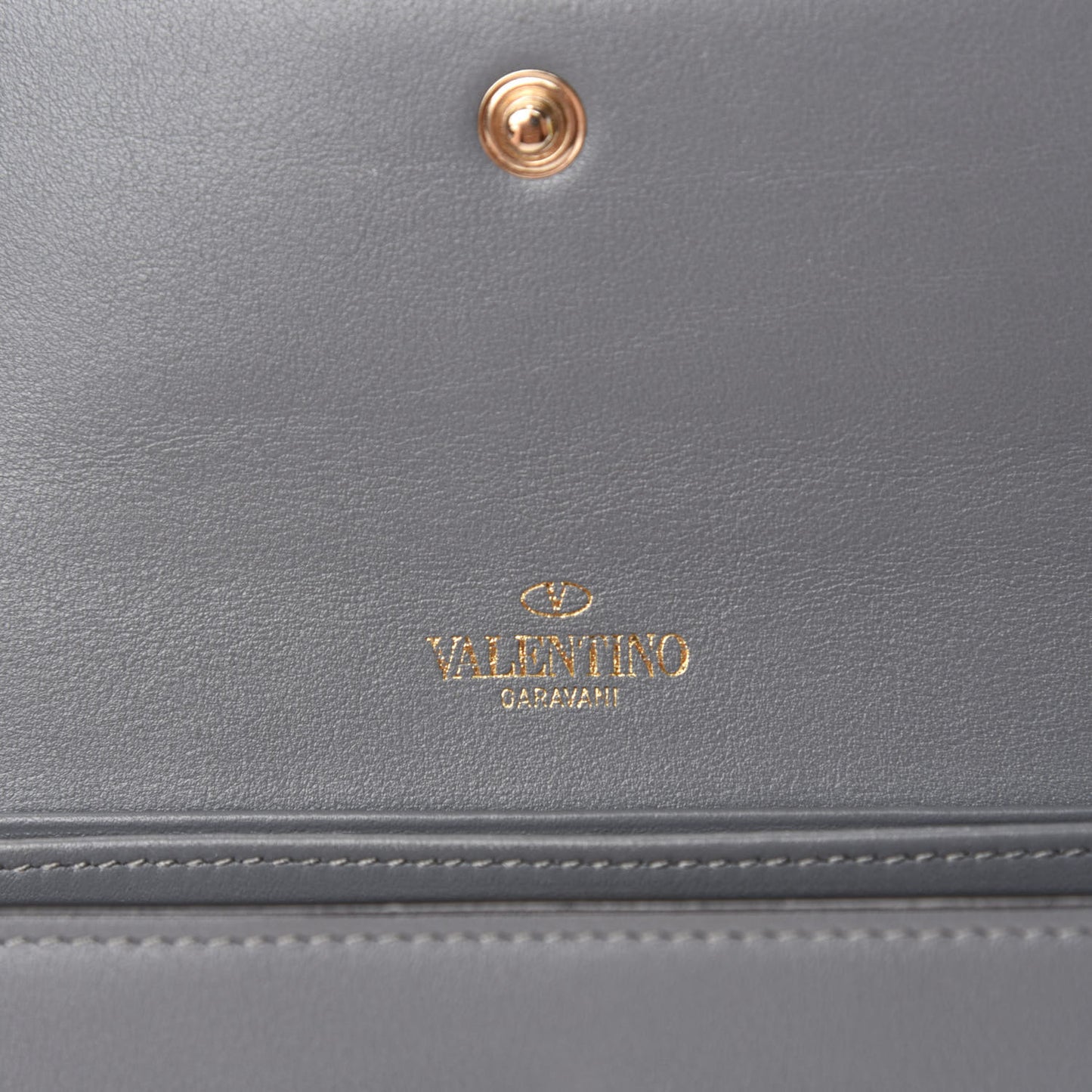 Vitello Rockstud Wristlet Travel Wallet Grey