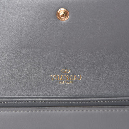 Valentino Garavani Vitello Rockstud Wristlet Travel Wallet Grey 6 of 8