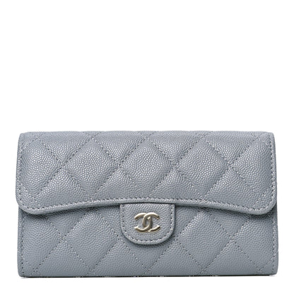 Chanel Caviar Quilted Medium Flap Wallet Grey 1 of 4