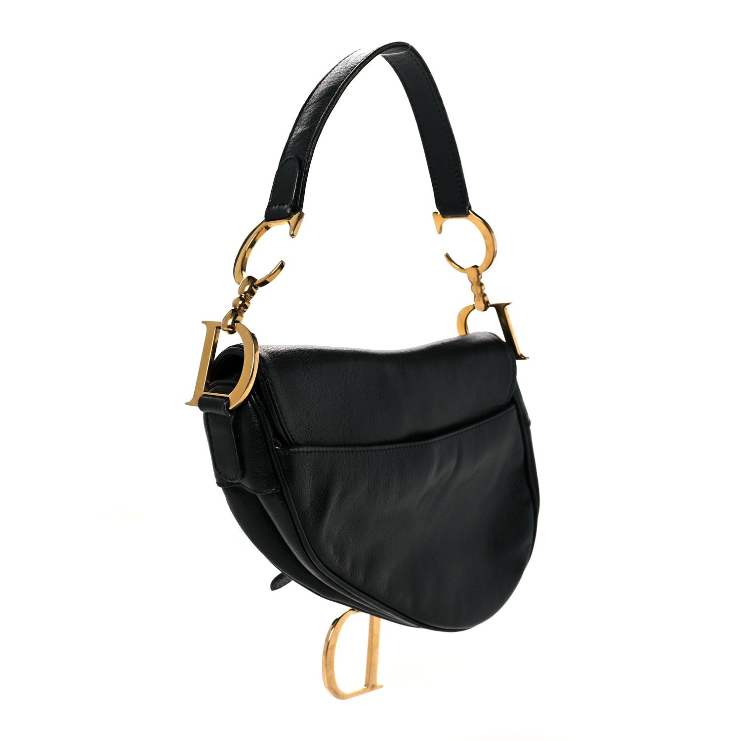 Christian Dior Calfskin Saddle Bag Black 2 of 9