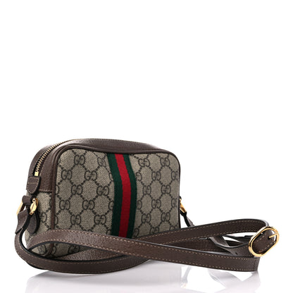Gucci GG Supreme Monogram Web Mini Ophidia Shoulder Bag Brown 3 of 9