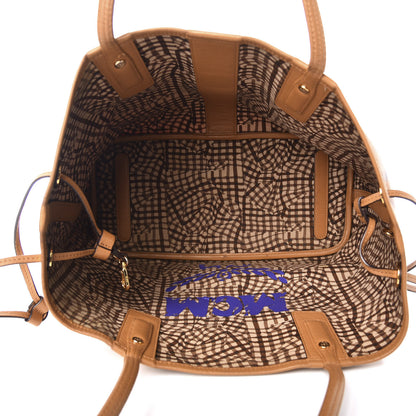 MCM Visetos Medium Liz Reversible Shopper Tote Cognac 8 of 14