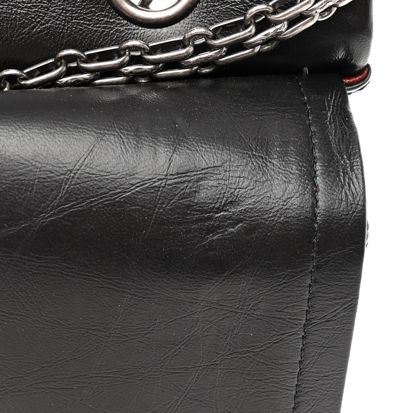 Aged Calfskin Quilted 2.55 Reissue 227 Flap Black
