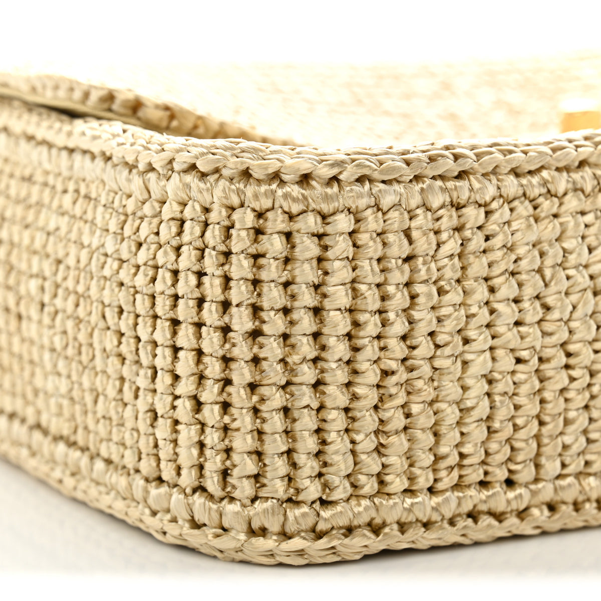 Braided Raffia Small Coco Beach Flap Beige