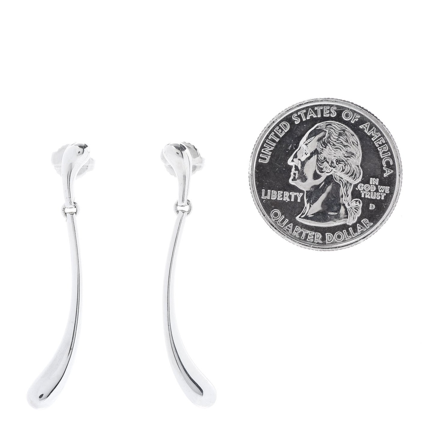 Sterling Silver Elsa Peretti Teardrop Link Earrings