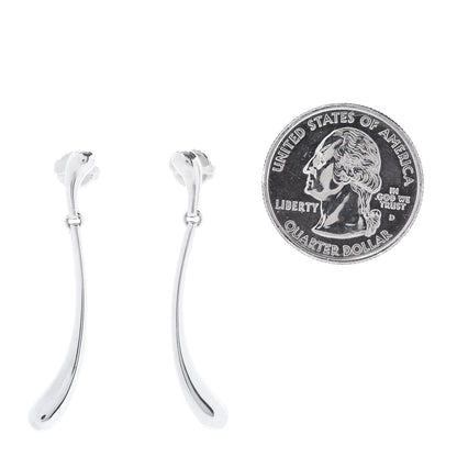 Tiffany Sterling Silver Elsa Peretti Teardrop Link Earrings 2 of 5