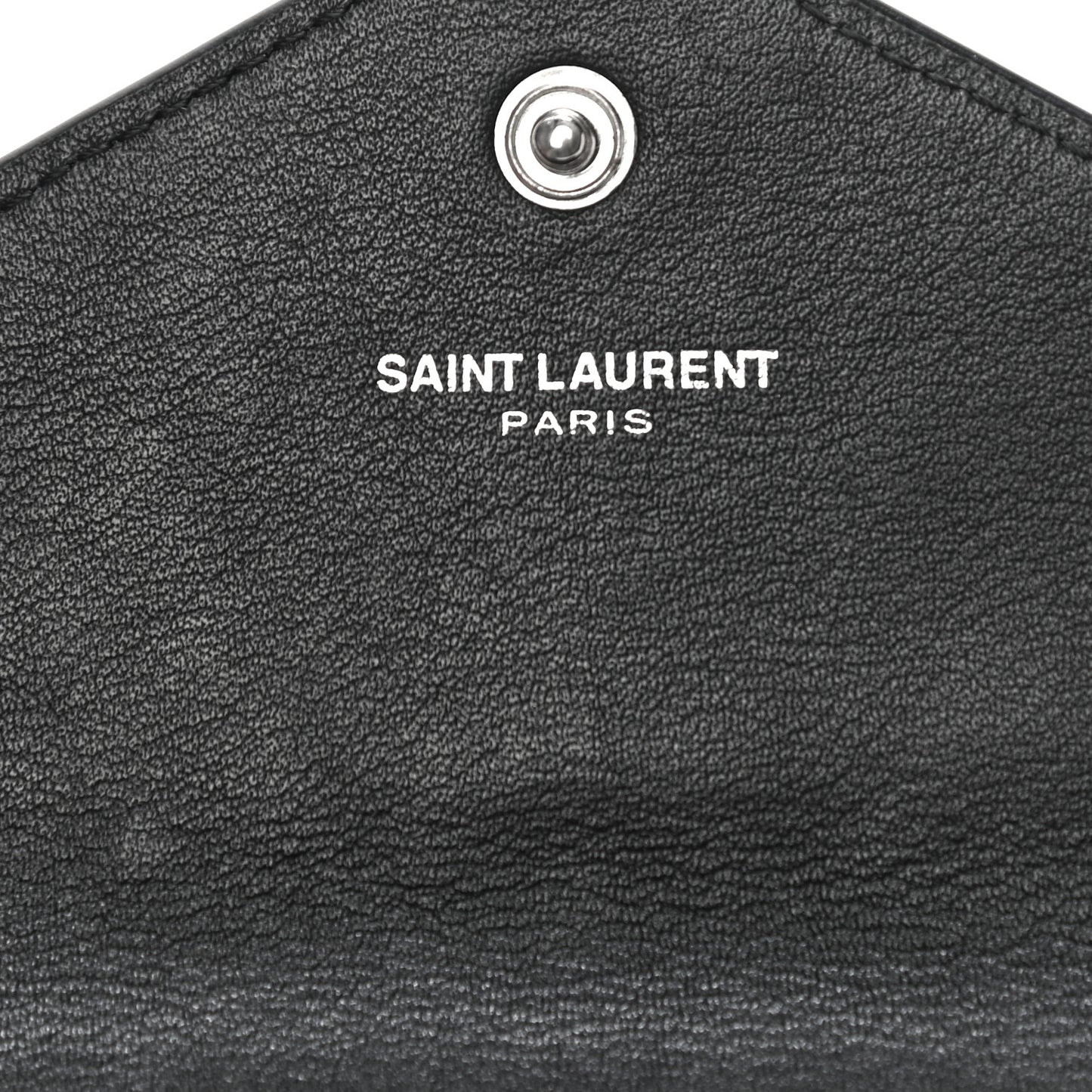 Calfskin Heart Studded Small Envelope Wallet Black