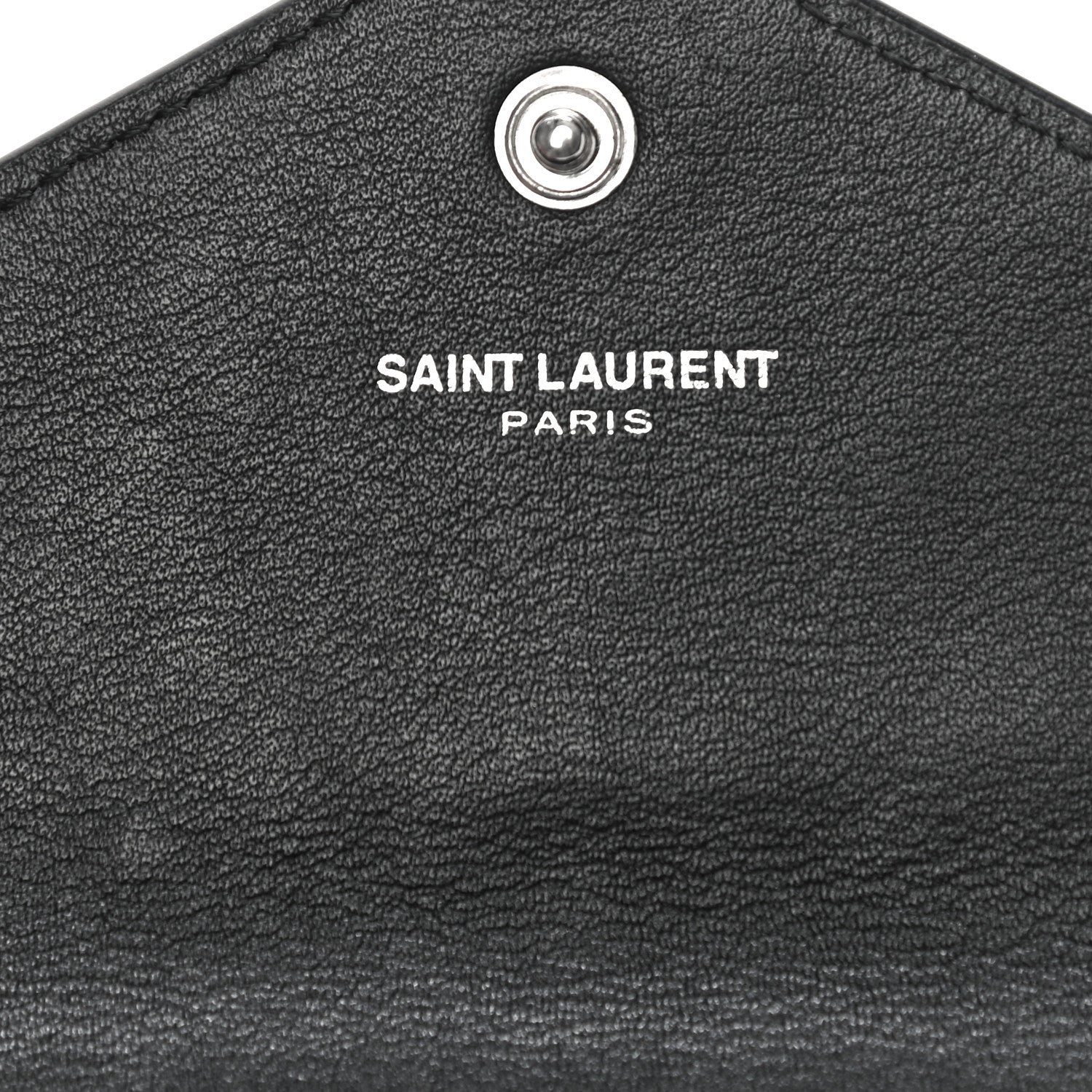 Saint Laurent Calfskin Heart Studded Small Envelope Wallet Black 6 of 13