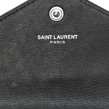 Saint Laurent Calfskin Heart Studded Small Envelope Wallet Black 6 of 13