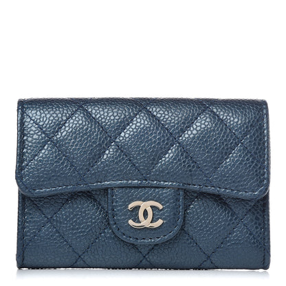Chanel Iridescent Caviar Quilted Flap Card Holder Dark Blue 1 of 13