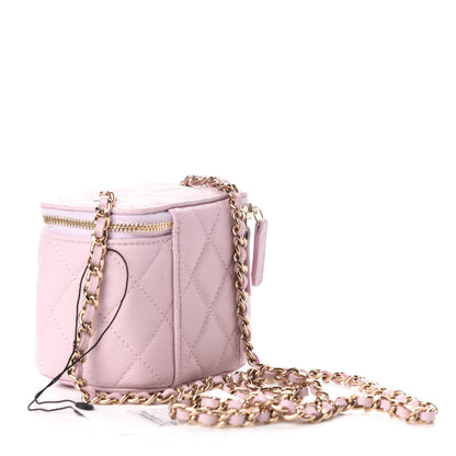 Chanel Caviar Quilted Mini Vanity Case With Chain Light Pink 3 of 10