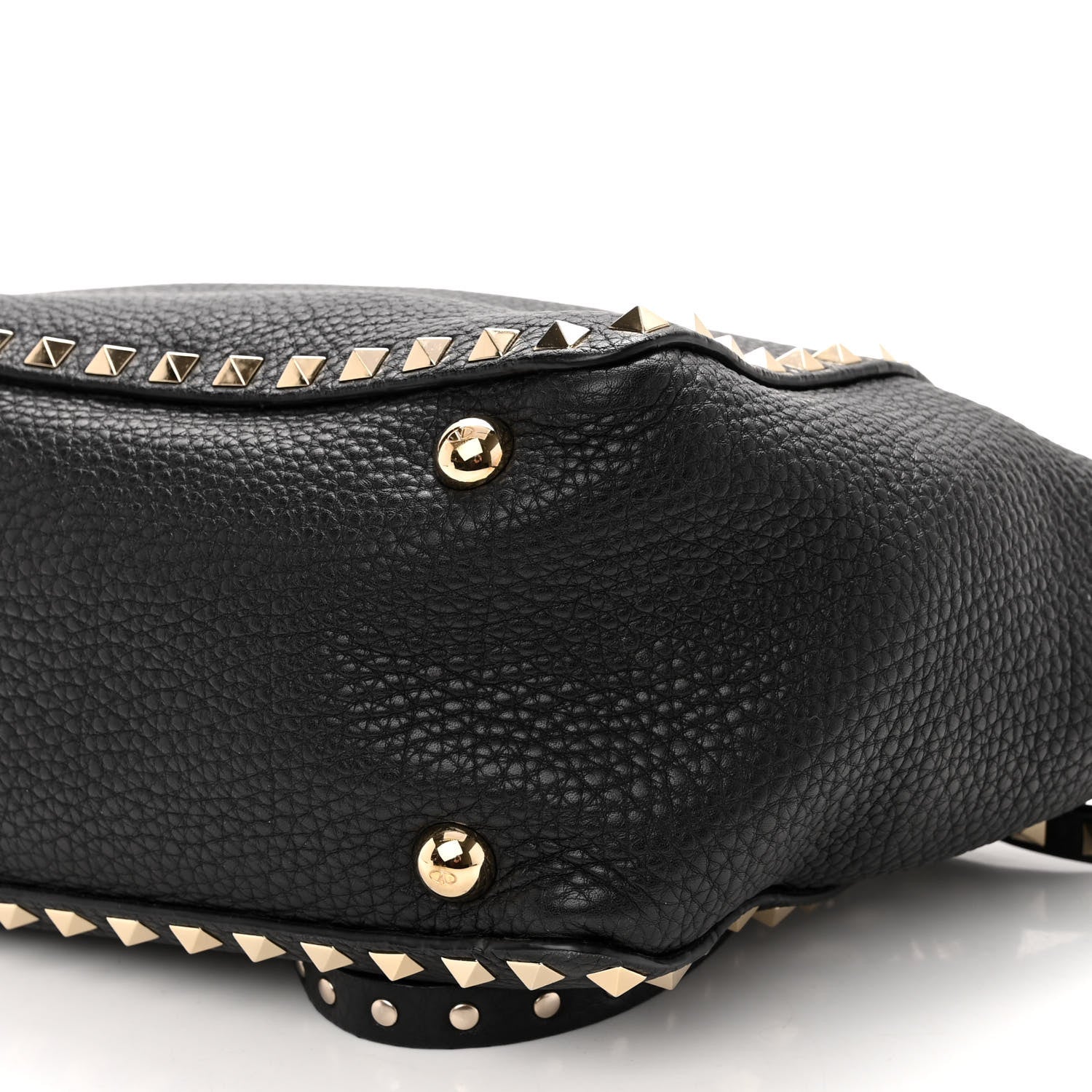Valentino Garavani Grained Calfskin Small Rockstud Tote Black 8 of 9
