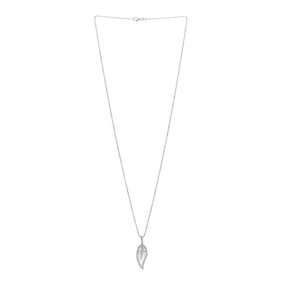 Anita Ko 18K White Gold Diamond Large Leaf Pendant Necklace 3 of 4