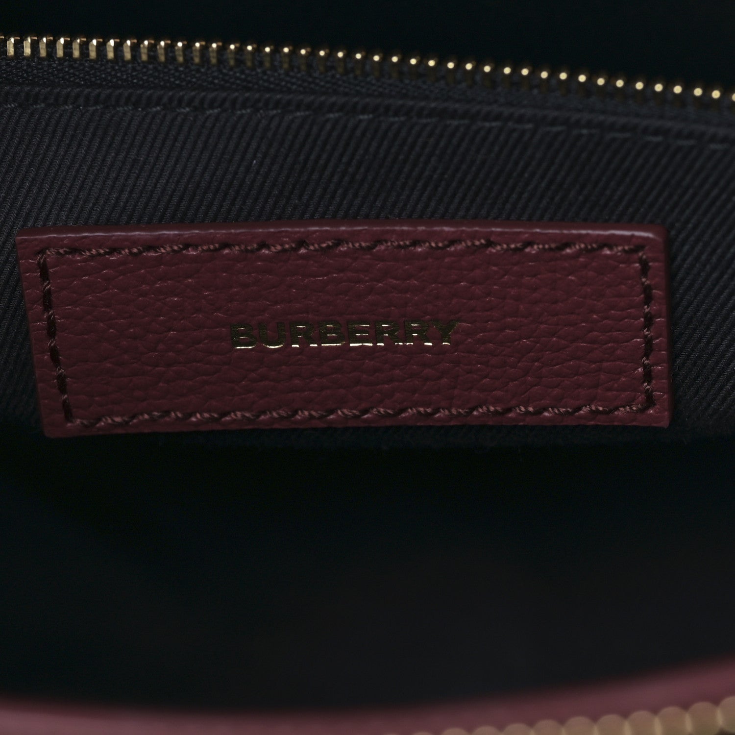 Burberry Grainy Calfskin House Check Small Banner Tote Crimson 6 of 9