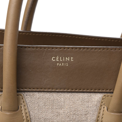 Celine Natural Canvas Smooth Calfskin Mini Luggage Brown 14 of 20