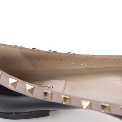 Valentino Garavani Patent Nappa Rockstud Ballerina Flats 38 Black Poudre 8 of 9