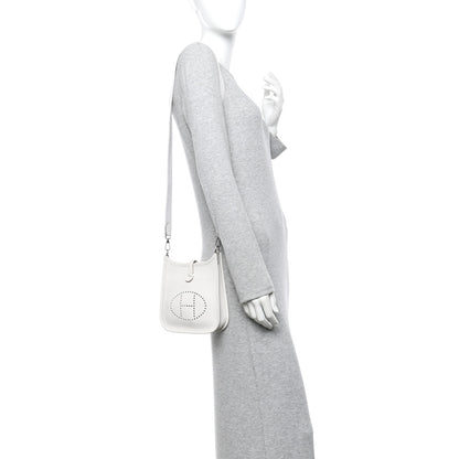 Hermes Taurillon Clemence Evelyne TPM Gris Pale 2 of 10