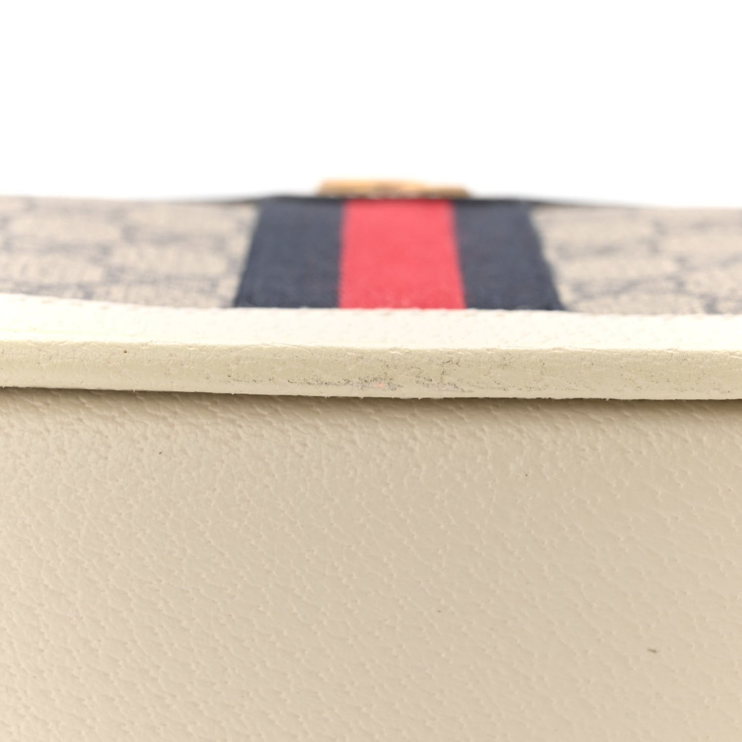 GG Supreme Monogram Web Large Ophidia Shoulder Bag Beige Ebony Mystic White
