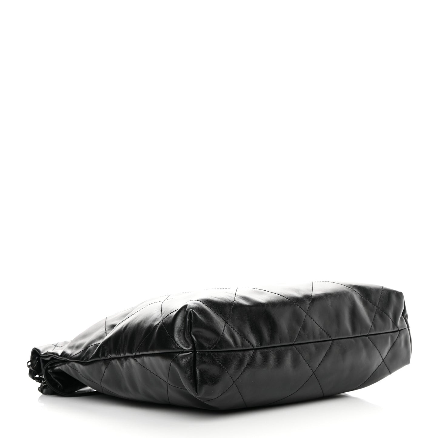 Shiny Calfskin Quilted Small Chanel 22 So Black