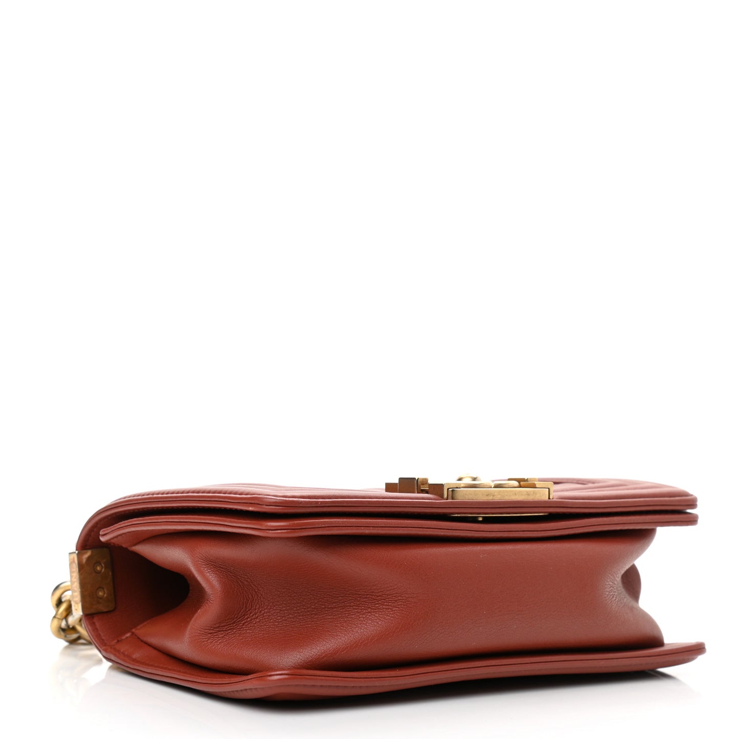 Lambskin Quilted Small Boy Flap Red