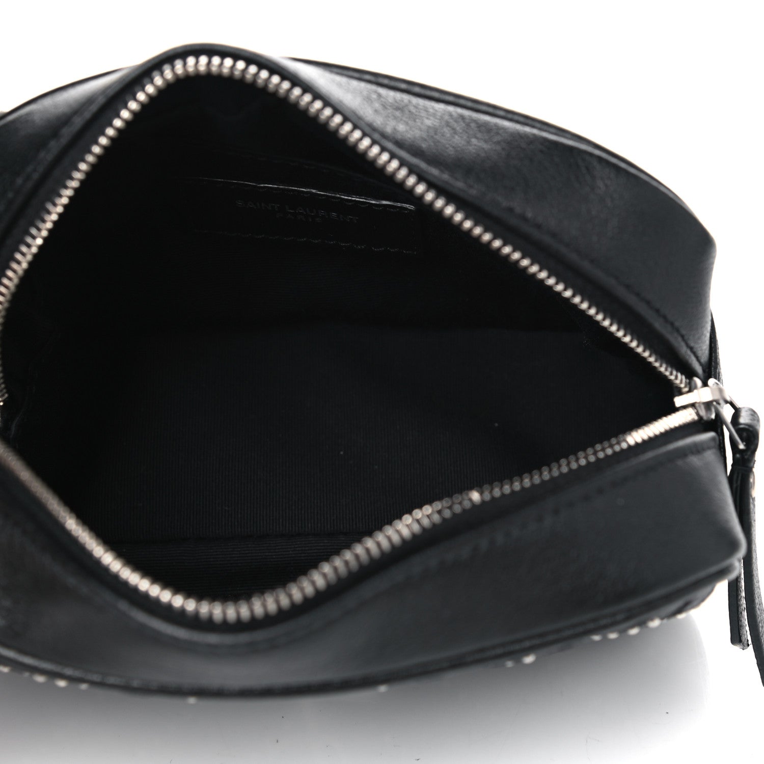 Saint Laurent Calfskin Matelasse Studded Monogram Lou Belt Bag Black 7 of 9