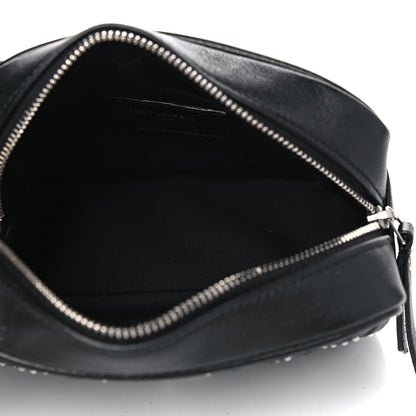 Saint Laurent Calfskin Matelasse Studded Monogram Lou Belt Bag Black 7 of 9