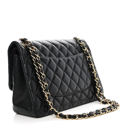 Chanel Lambskin Quilted Jumbo Double Flap Black 3 of 11